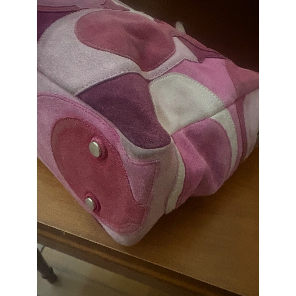 Authentic Coach Pink Patchwork Suede Tote Bag Style F98682 - Picture 9 of 9